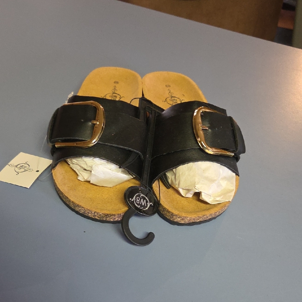 Stylish Black Womens  Sandals with Buckle
